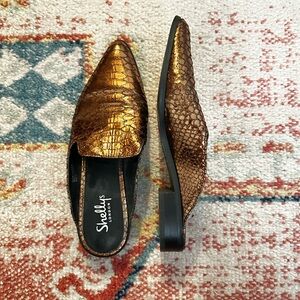 Shellys London Bronze Metallic Cantera Mules